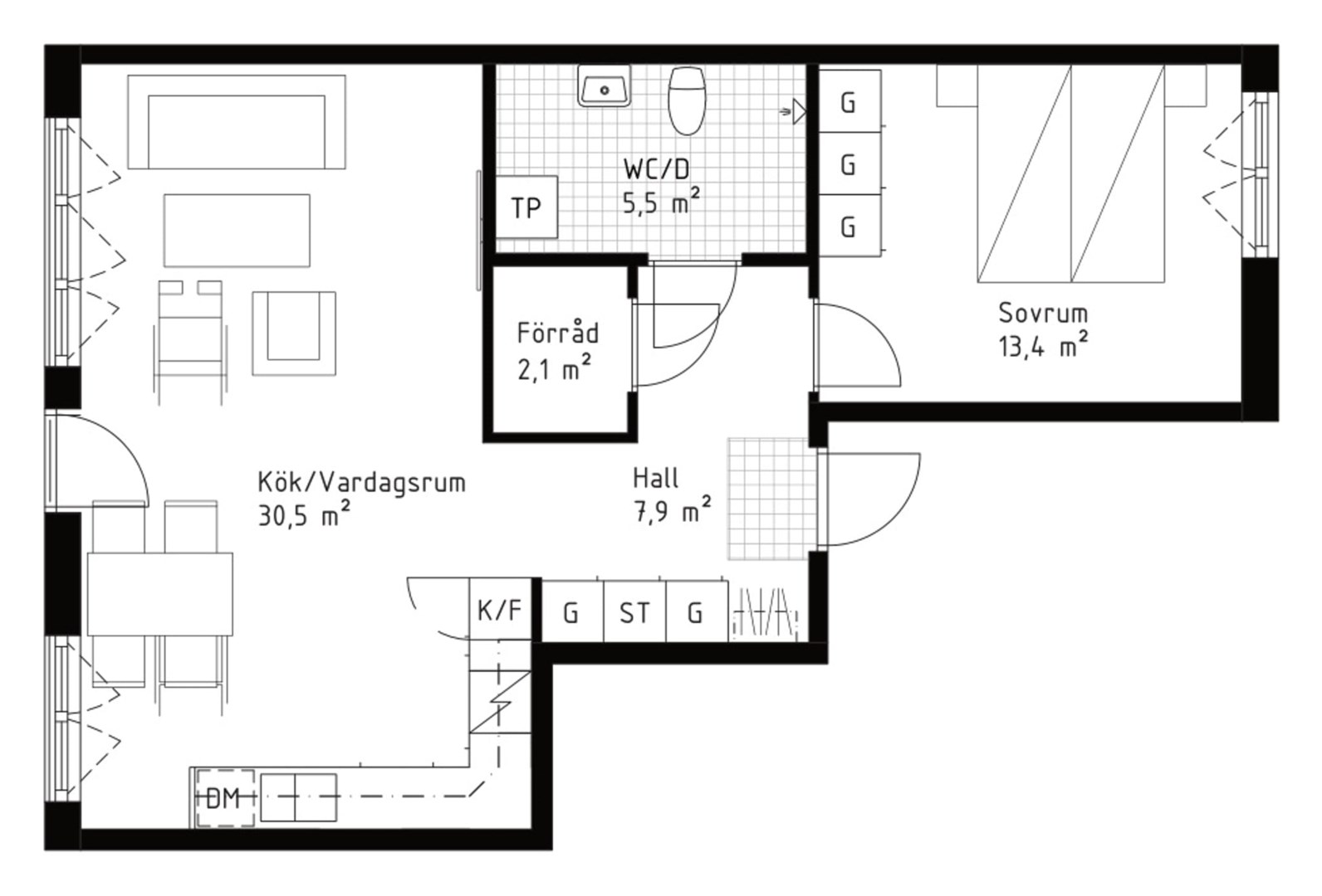 Planlösning från Backhopparvägen 11, Till salu i Väsjön, Sollentuna