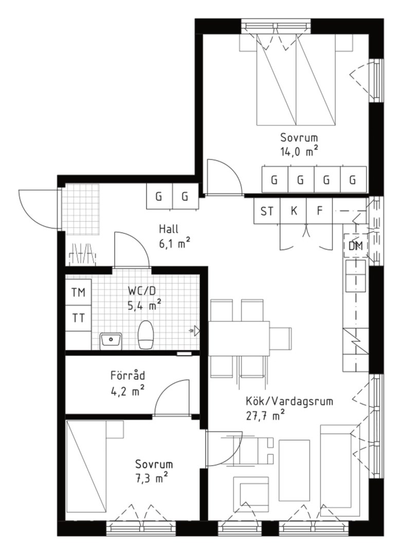 Planlösning från Väsjökajen 10, Till salu i Väsjön, Sollentuna