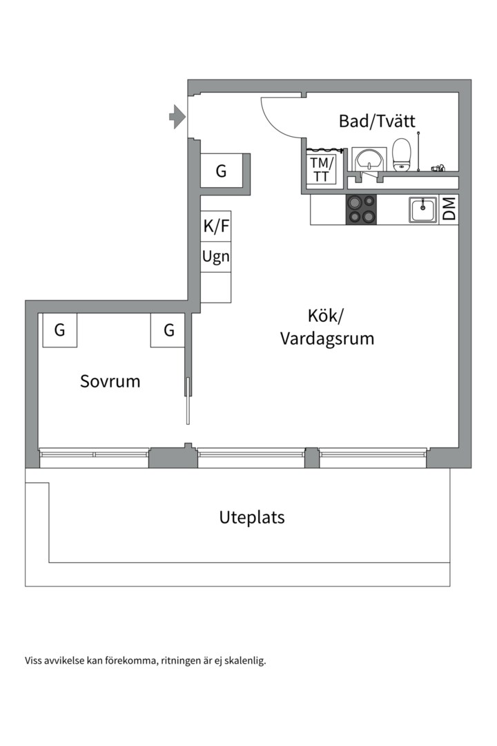 Planlösning från Fabrikörvägen 10B, Kommande i Nacka Strand, Nacka