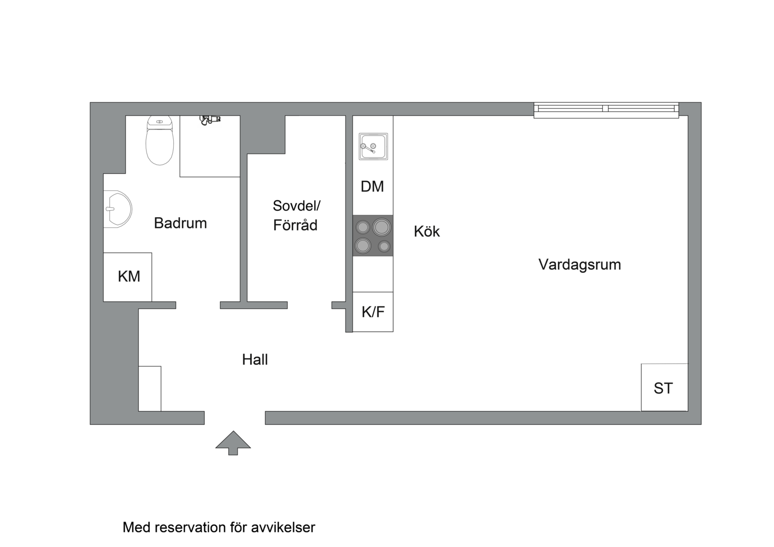 Planlösning från Kratsbodavägen 46B, Kommande i Bromma - Mariehäll, Stockholm