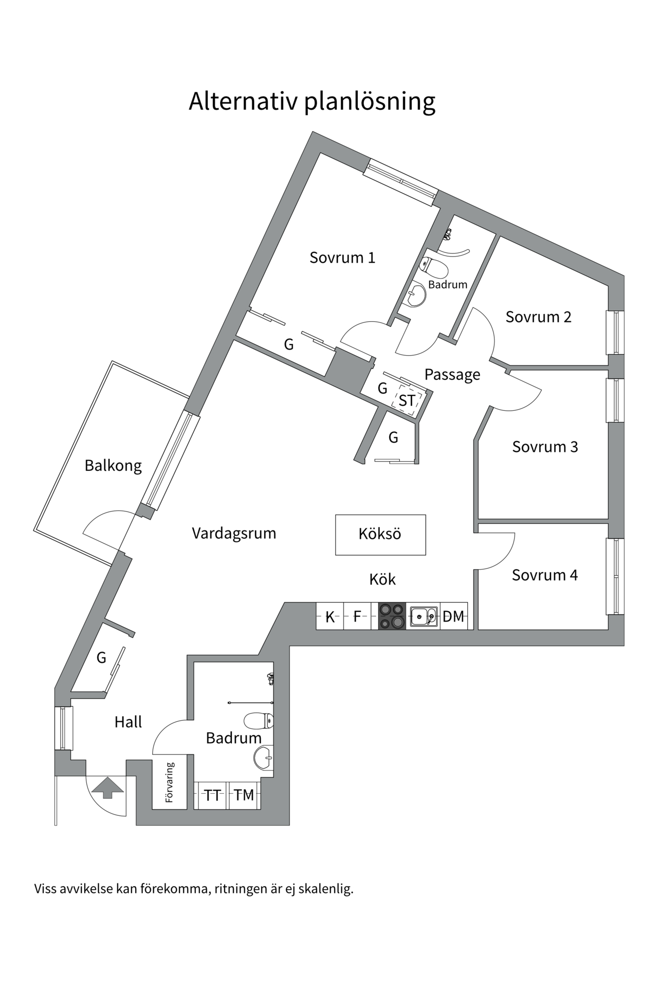 Bostadsbild från Sandalettgatan 7, Kommande i Älvsjöstaden, Stockholm