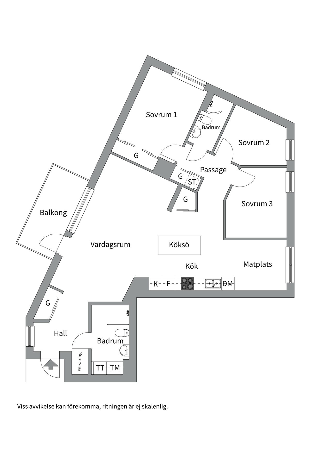 Bostadsbild från Sandalettgatan 7, Kommande i Älvsjöstaden, Stockholm