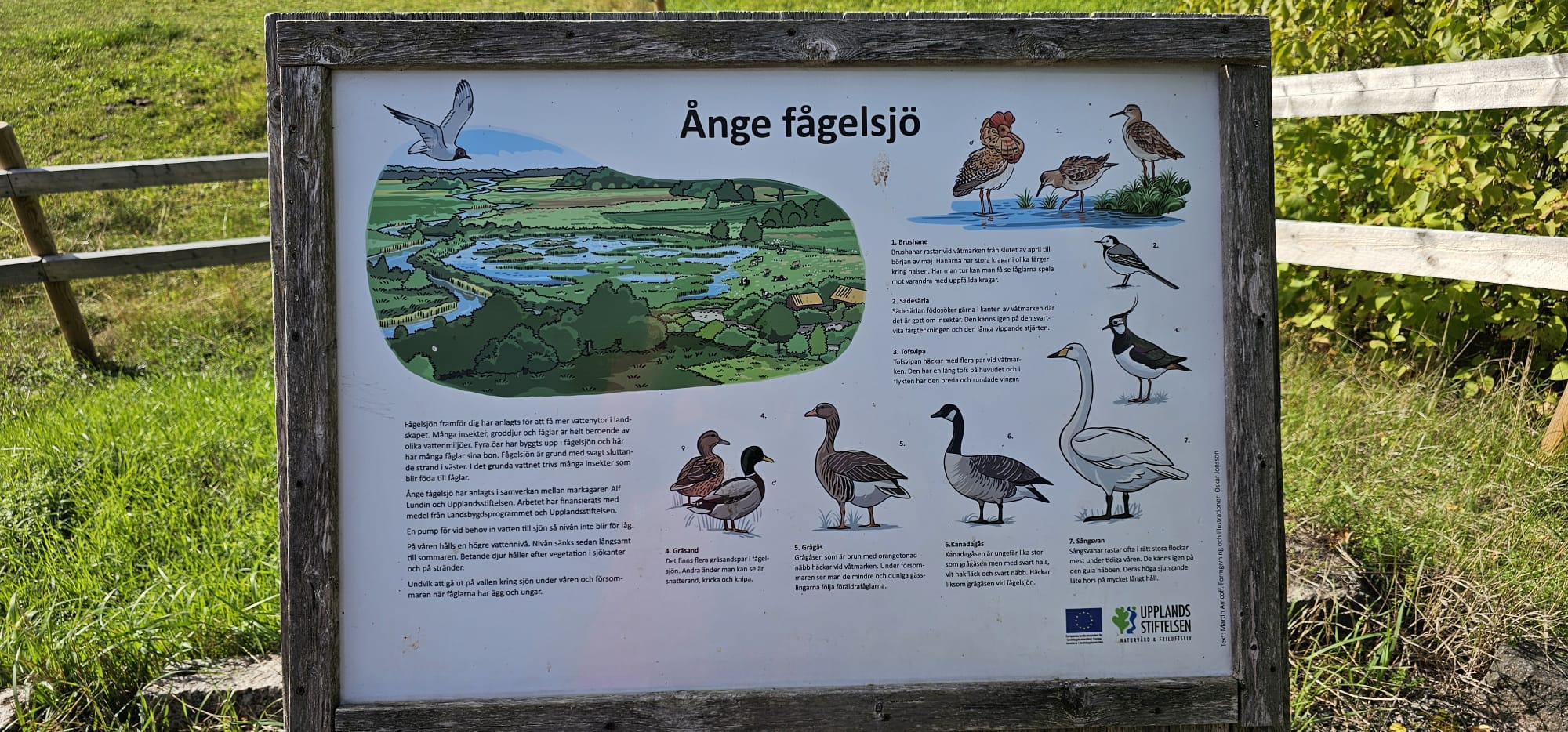 Skylt Ånge fågelsjö