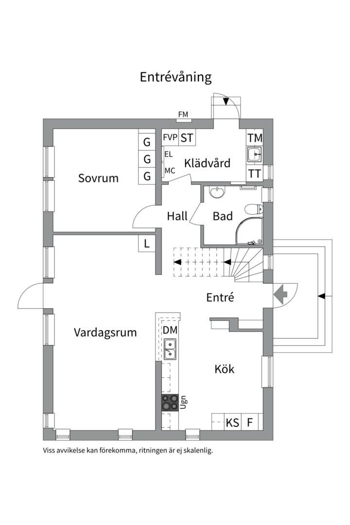 Planlösning från Kuskbocksvägen 17, Till salu i Gunsta, Uppsala